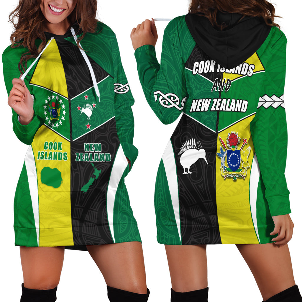 Cook Islands and New Zealand Hoodie Dress Polynesian mix Maori