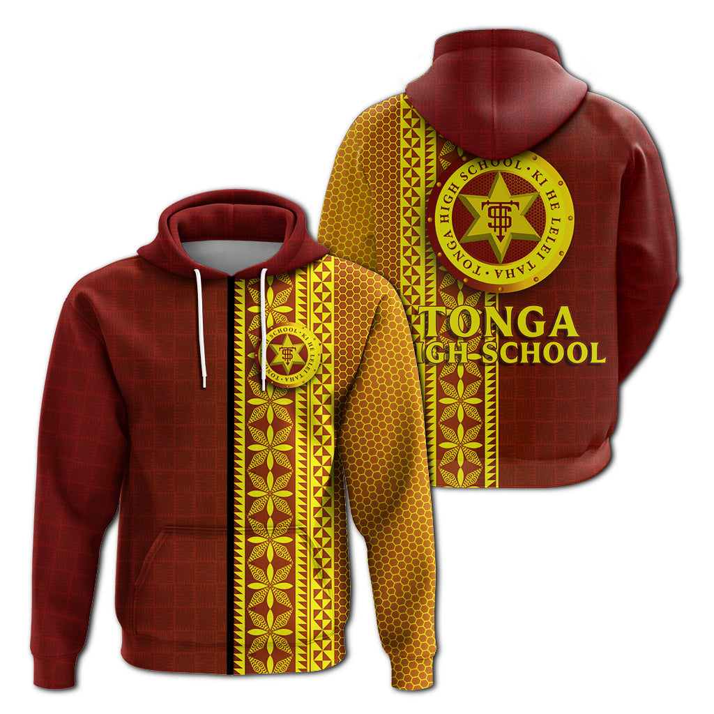 Tonga High School Zip Up Hoodie Ngatu Pattern