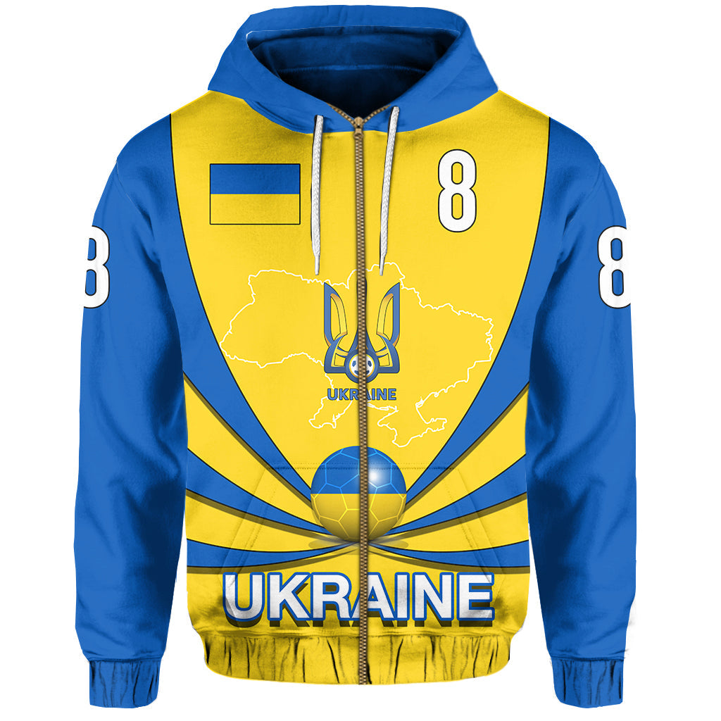 Custom Ukraine Football 2021 Zip up Hoodie0