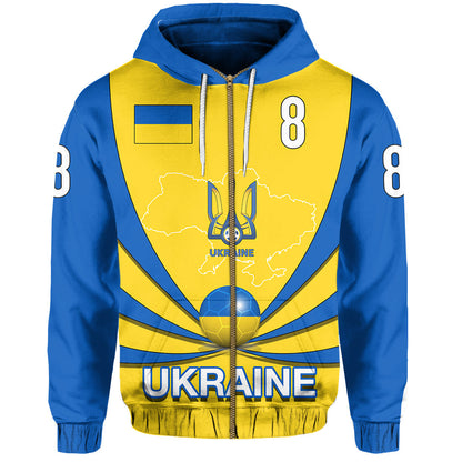 Custom Ukraine Football 2021 Zip up Hoodie0