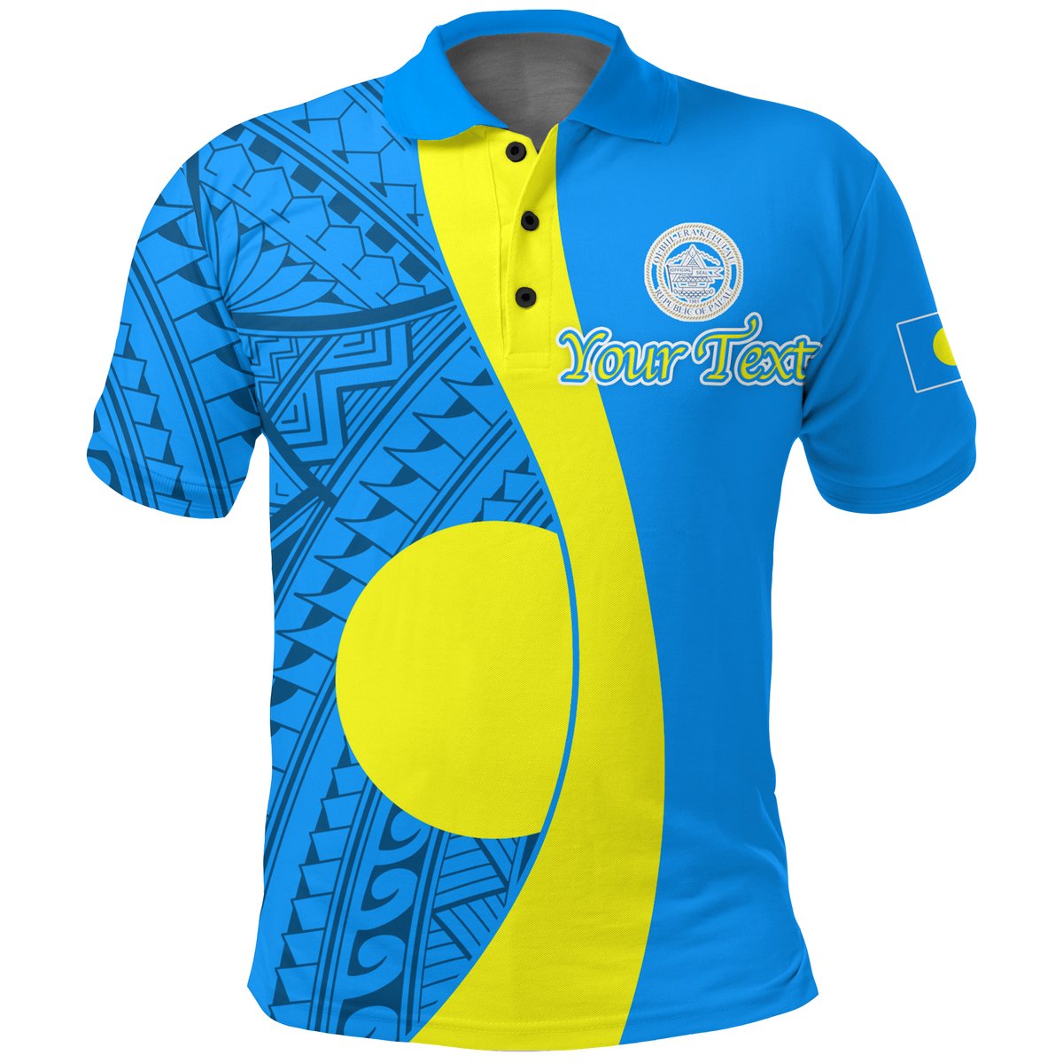 Custom Personalised Palau Polo Shirt - Tribal Pattern -