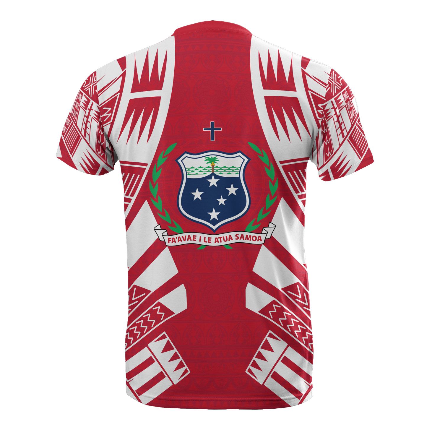 Samoa T - Shirt - Samoa Coat Of Arms Polynesian Tattoo Red Style