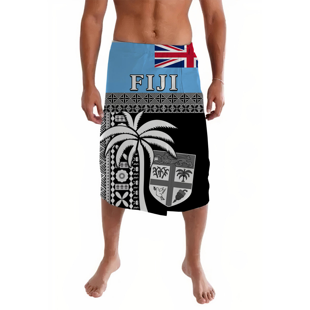 Fiji Tapa Pattern Lavalava Coconut Tree