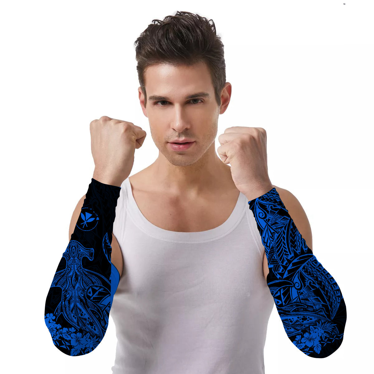 Arm Sleeves (Set of Two) Hawaii Wild Hammerhead Sharks Ver.04