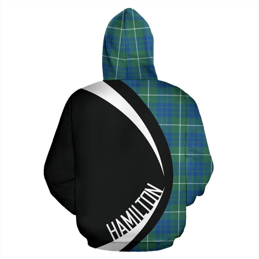 Printivon Hamilton Hunting Ancient Tartan Crest Hoodie Circle Style