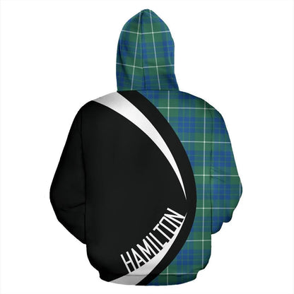 Printivon Hamilton Hunting Ancient Tartan Crest Hoodie Circle Style