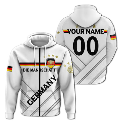 Custom Germany Euro Zip Up Hoodie Die Mannschaft