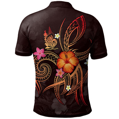 New Caledonia Polynesian Polo Shirt - Legend of New Caledonia Red