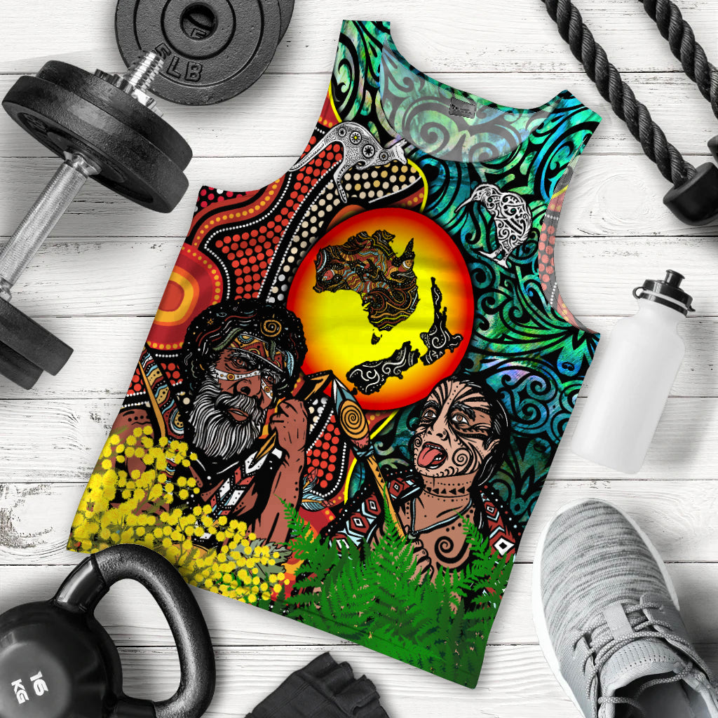 Australia Aboriginal Kangaroo Combine New Zealand Maori Kiwi Bird Men Tank Top