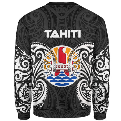 Tahiti Polynesian Custom Personalised Sweater Spirit Style White