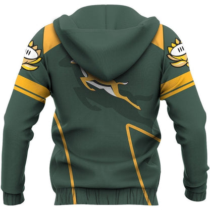 African Hoodie South Africa Springbok Zipper Hoodie Scorpio Style