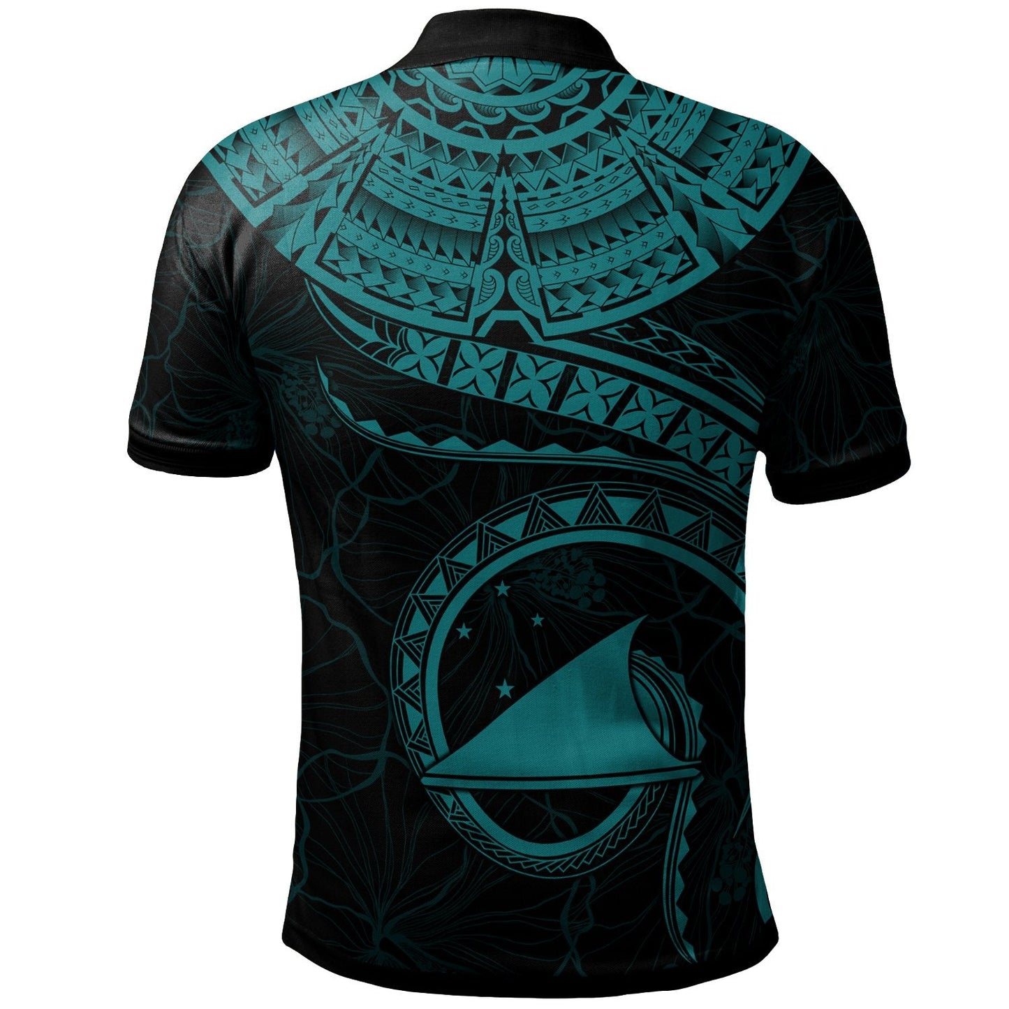 Tokelau Polynesian Polo Shirt - Tokelau Waves Turquoise