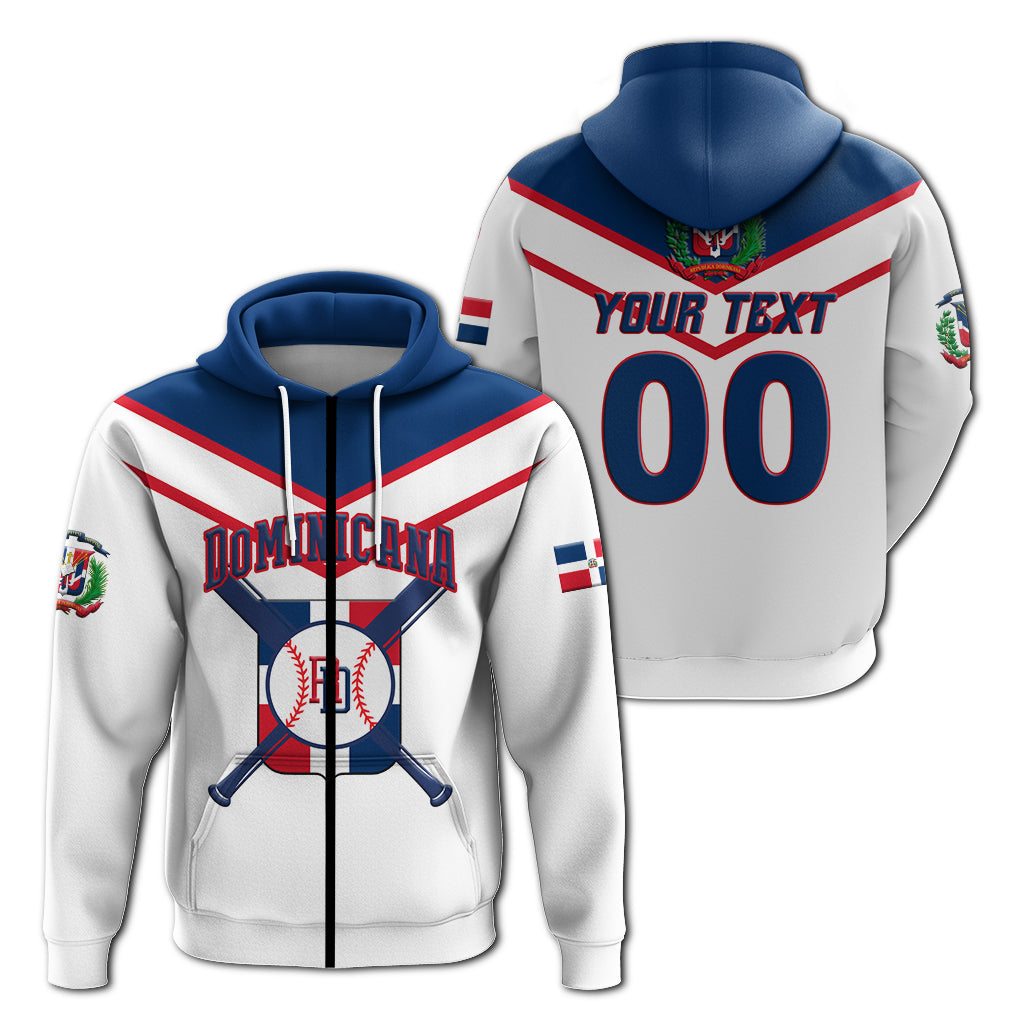 Custom Dominican Republic Zip Hoodie Baseball Pride