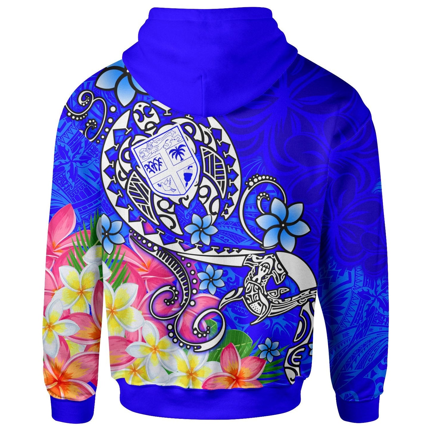 Fiji Hoodie Turtle Plumeria (Blue)