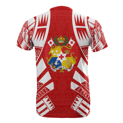 Tonga T - Shirt - Tonga Coat Of Arms Polynesian Tattoo Red Style