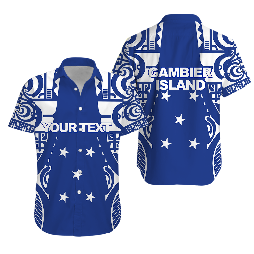 Custom Personalised Gambier Islands Tribal Hawaiian Shirt -