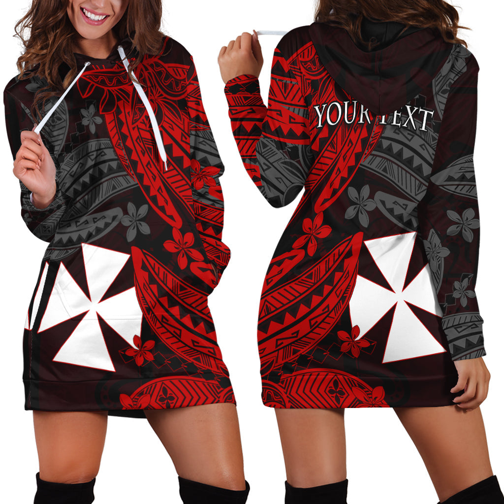 Custom Personalised Wallis and Futuna Hoodie Dress Enjoy Polynesian Flowers