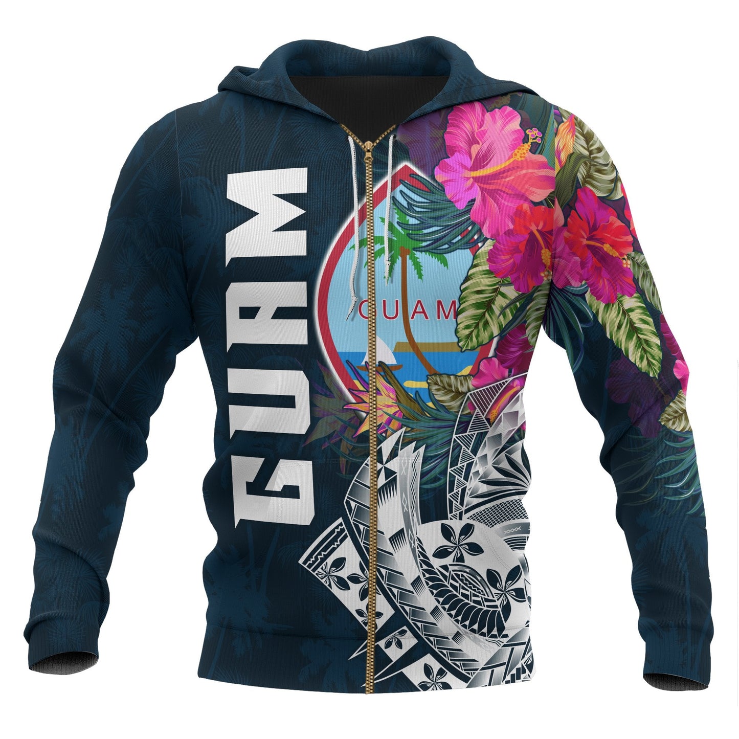 Guam Zip up Hoodie Guam Summer Vibes