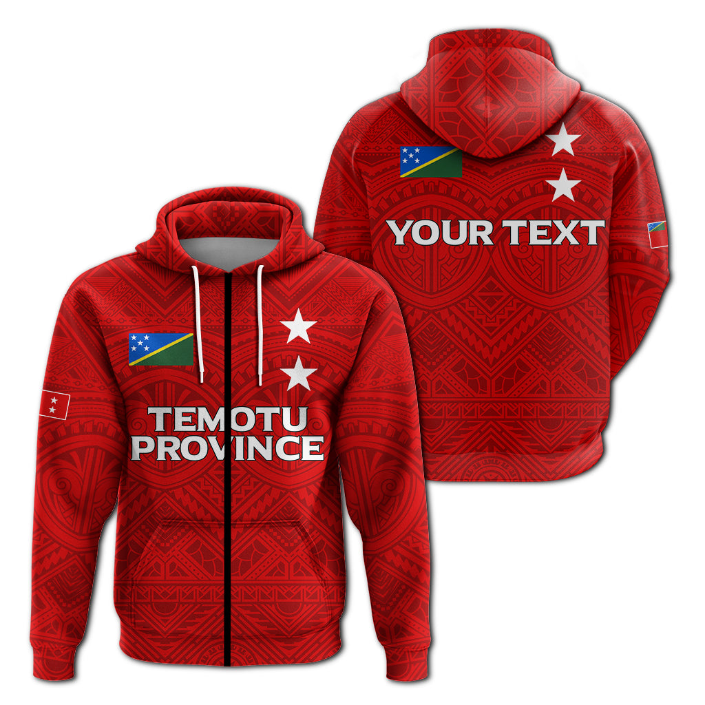 ( Personalised) Solomon Islands Temotu Province Zip Hoodie Tribal Pattern