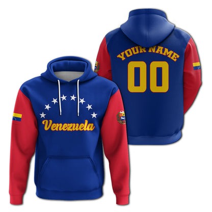 Custom Venezuela Baseball Pride Zip Hoodie