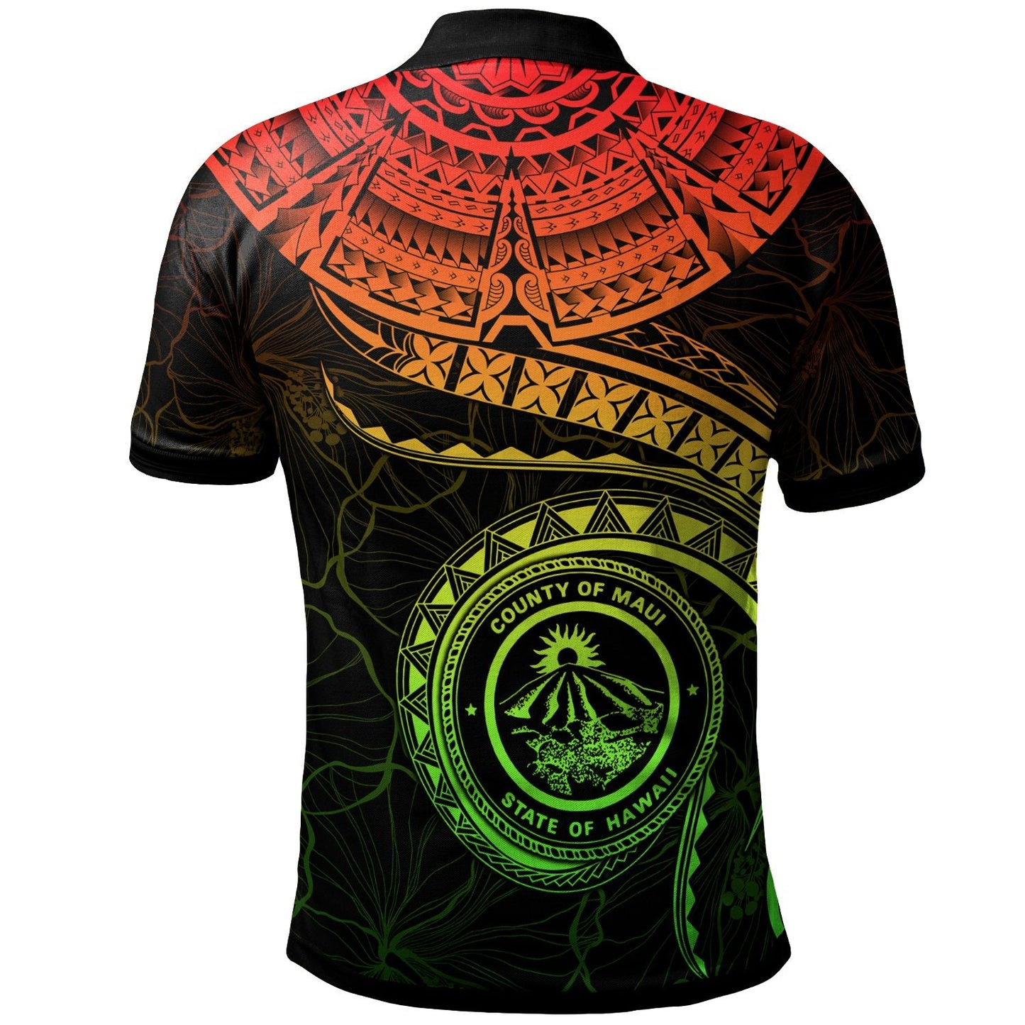Polynesian Hawaii Polo Shirt - Maui Polynesian Waves Reggae