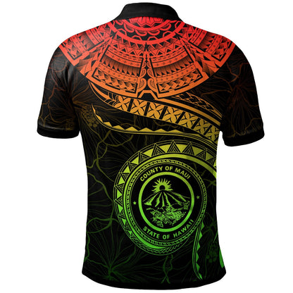 Polynesian Hawaii Polo Shirt - Maui Polynesian Waves Reggae