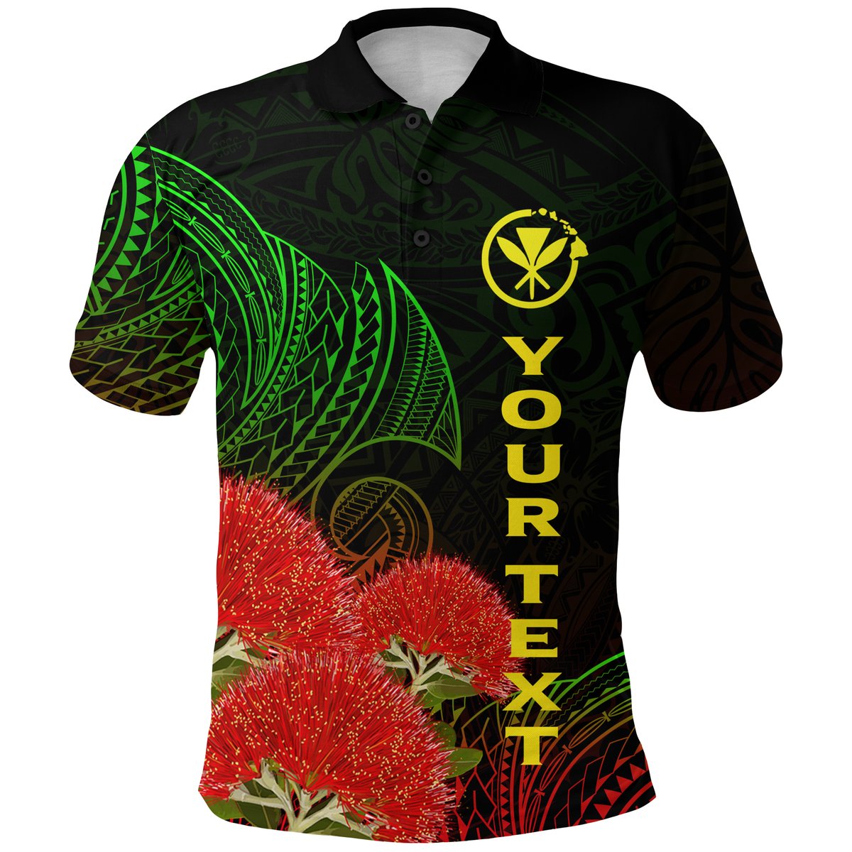 Custom Personalised Hawaii Polynesian Polo Shirt - Ohia Lehua -