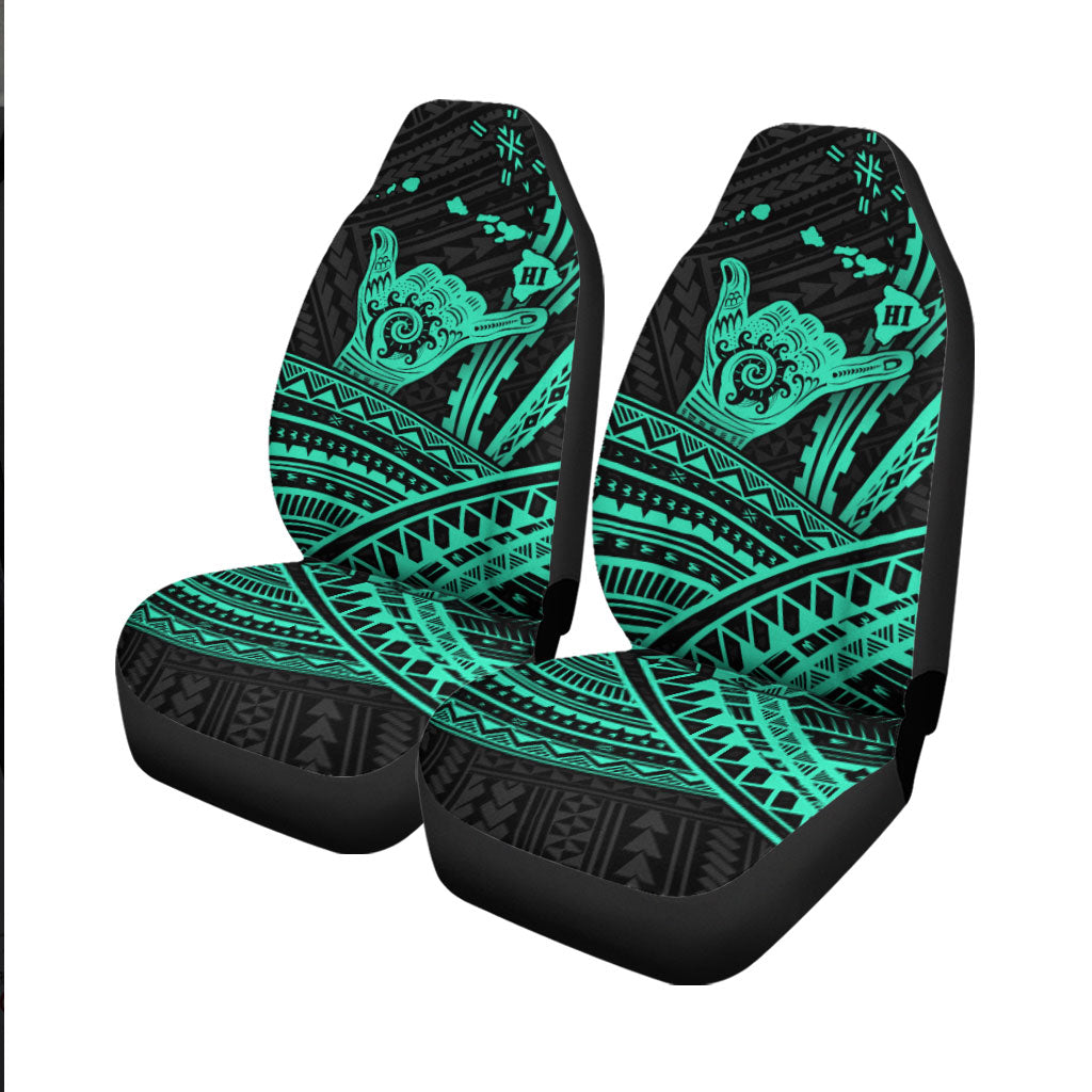 Hawaii Shaka Polynesian Tribal Turquoise Car Seat Covers