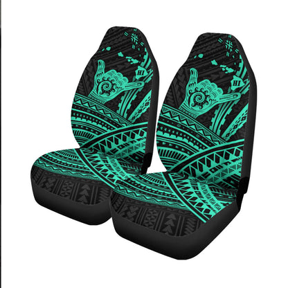 Hawaii Shaka Polynesian Tribal Turquoise Car Seat Covers