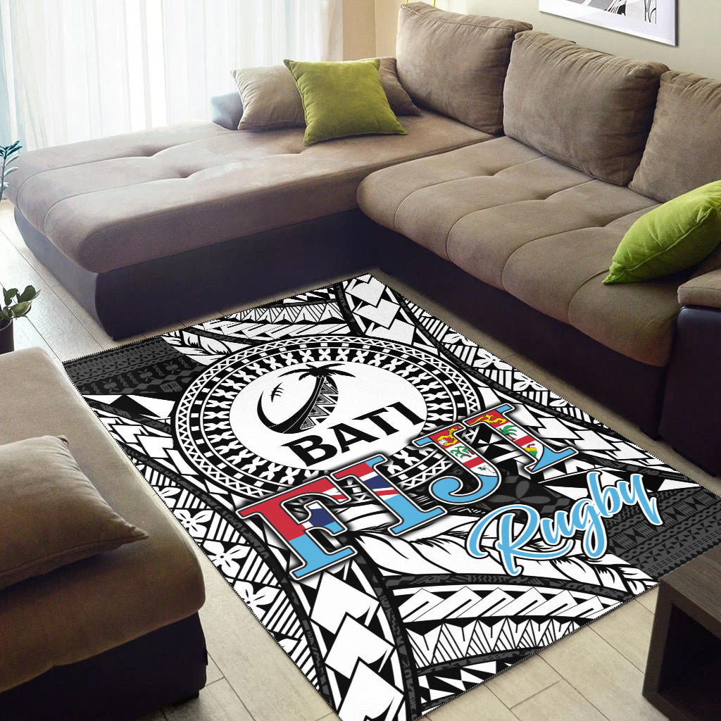 Fiji Rugby Bati Tapa Pattern Area Rug