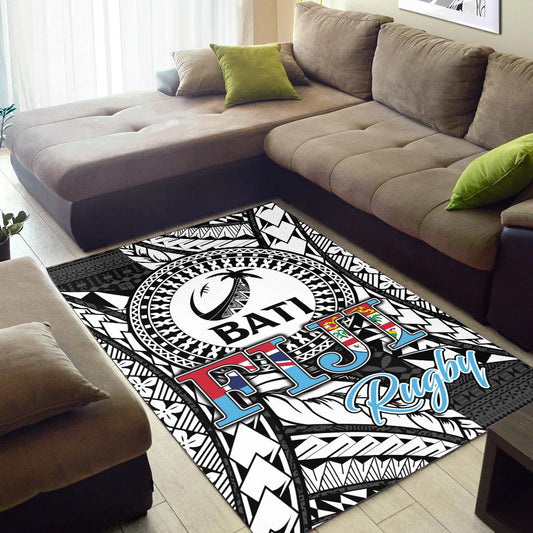 Fiji Rugby Bati Tapa Pattern Area Rug