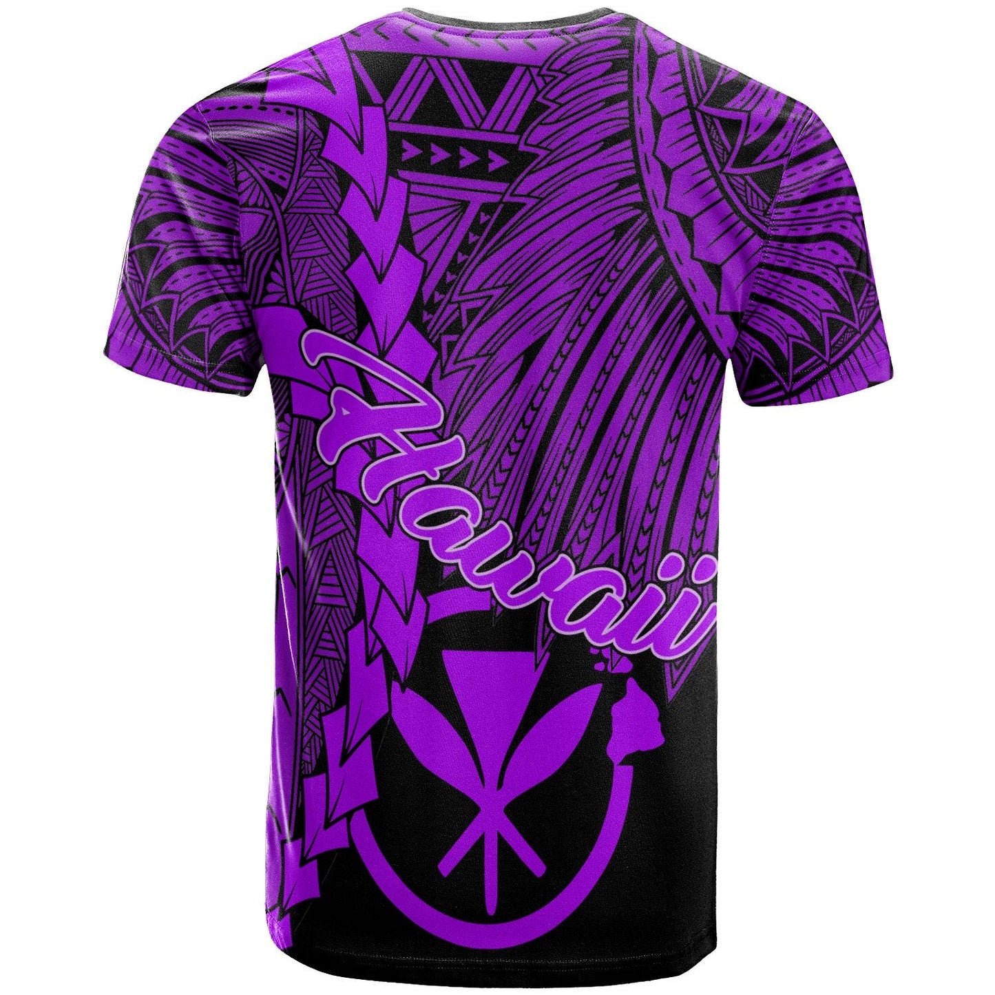 Hawaii Polynesian Custom Personalised T Shirt Tribal Wave Tattoo Purple