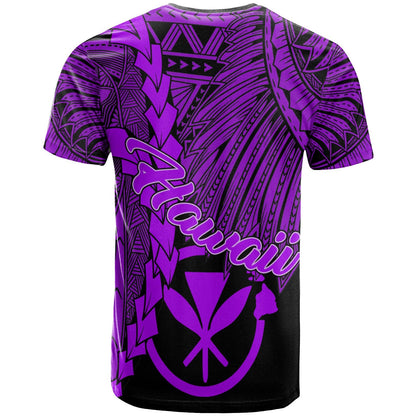 Hawaii Polynesian Custom Personalised T Shirt Tribal Wave Tattoo Purple