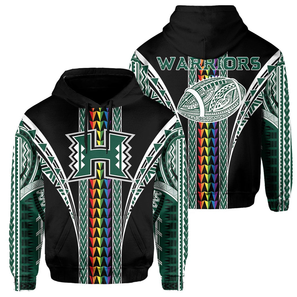 Hawaii Hoodie Hawaiian Warriors Rainbow Kakau Pullover Hoodie AH