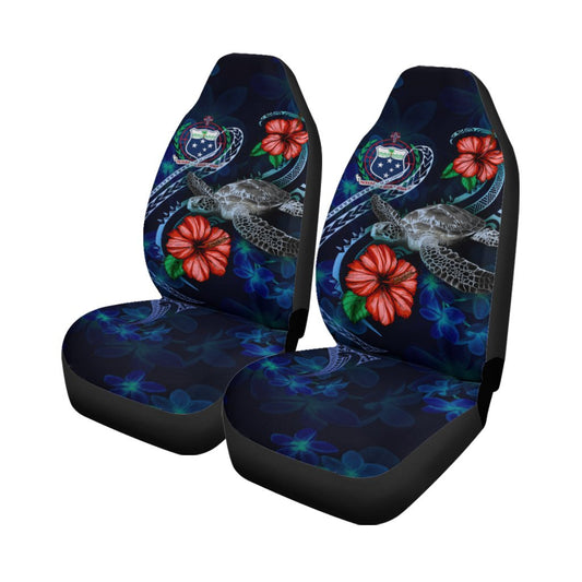 Samoa Polynesian Car Seat Covers Blue Turtle Hibiscus