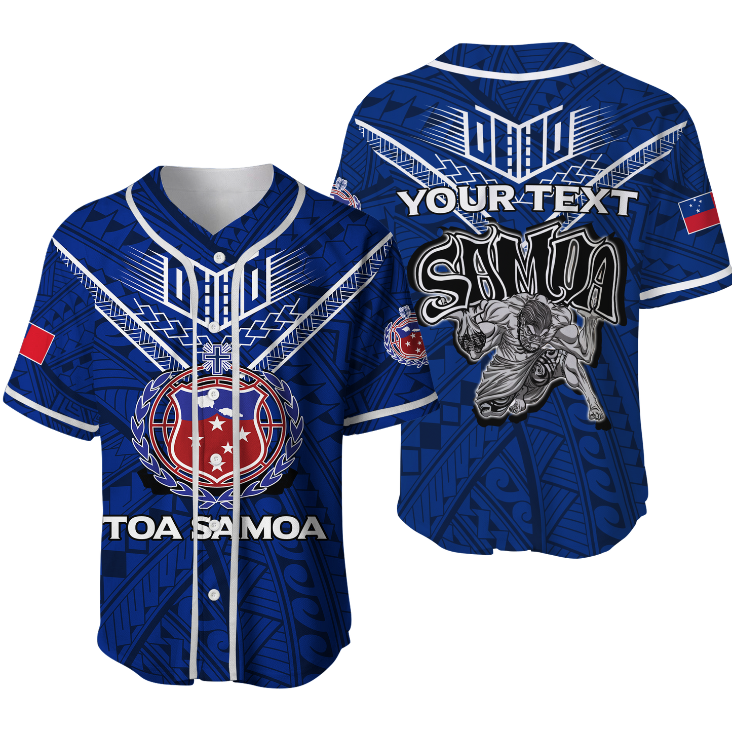 (Custom Personalised) Toa Samoa Rugby Baseball Jersey Samoan Warrior Pride