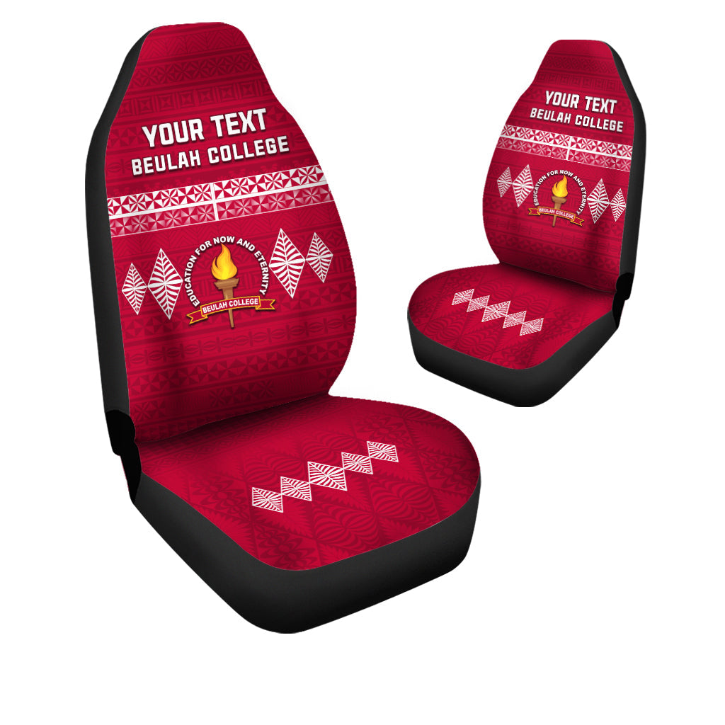 (Custom Personalised) Beulah College Car Seat Covers Ngatu Pattern Tonga