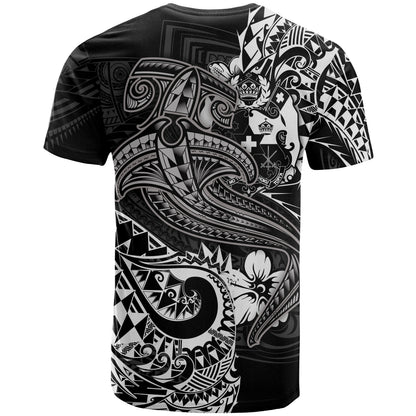 Tonga T-Shirt - White Shark Polynesian Tattoo