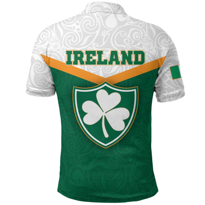 Ireland Rugby Polo Shirt Celtic Rugby Irish Shamrock With Triskelion LT12