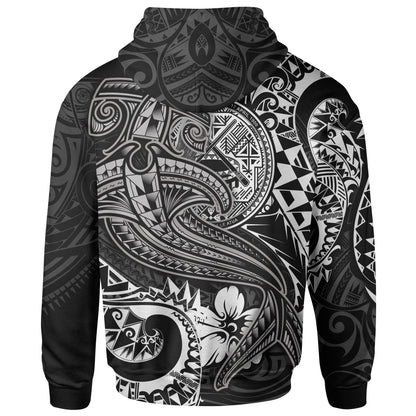 American Samoa Hoodie White Shark Polynesian Tattoo