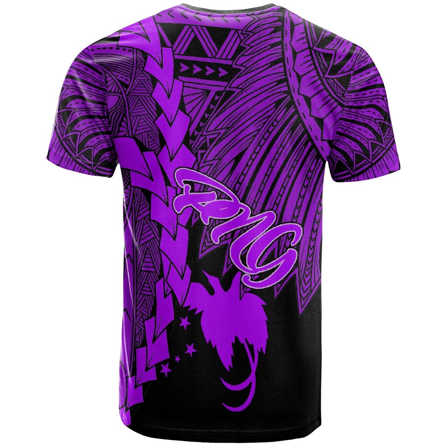 Papua New Guinea Polynesian Custom Personalised T - Shirt - Tribal Wave Tattoo Purple