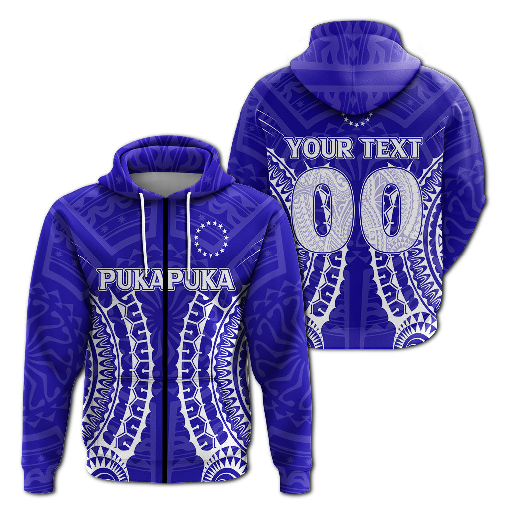 ( Personalised) Cook Islands Pukapuka Zip Hoodie Tribal Pattern