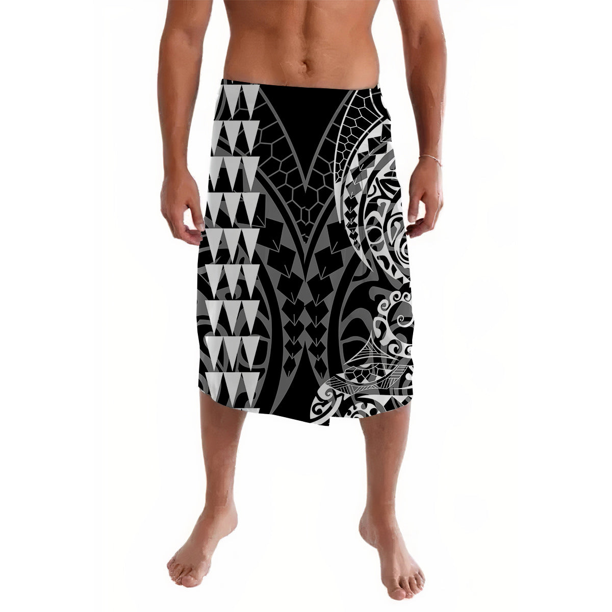 Kakau Polynesian Tribal Black Lavalava