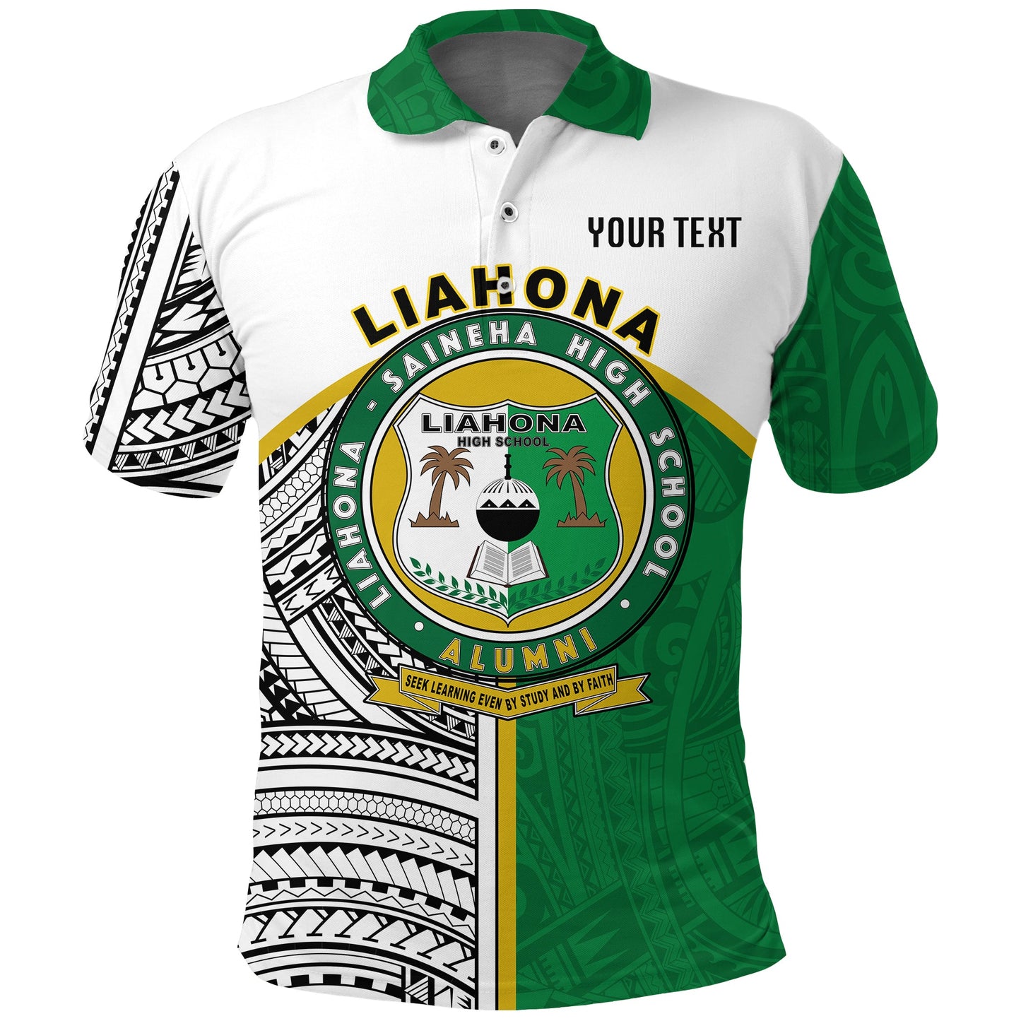 Custom Personalised Liahona High School Polo Shirt - Polynesian Patterns -