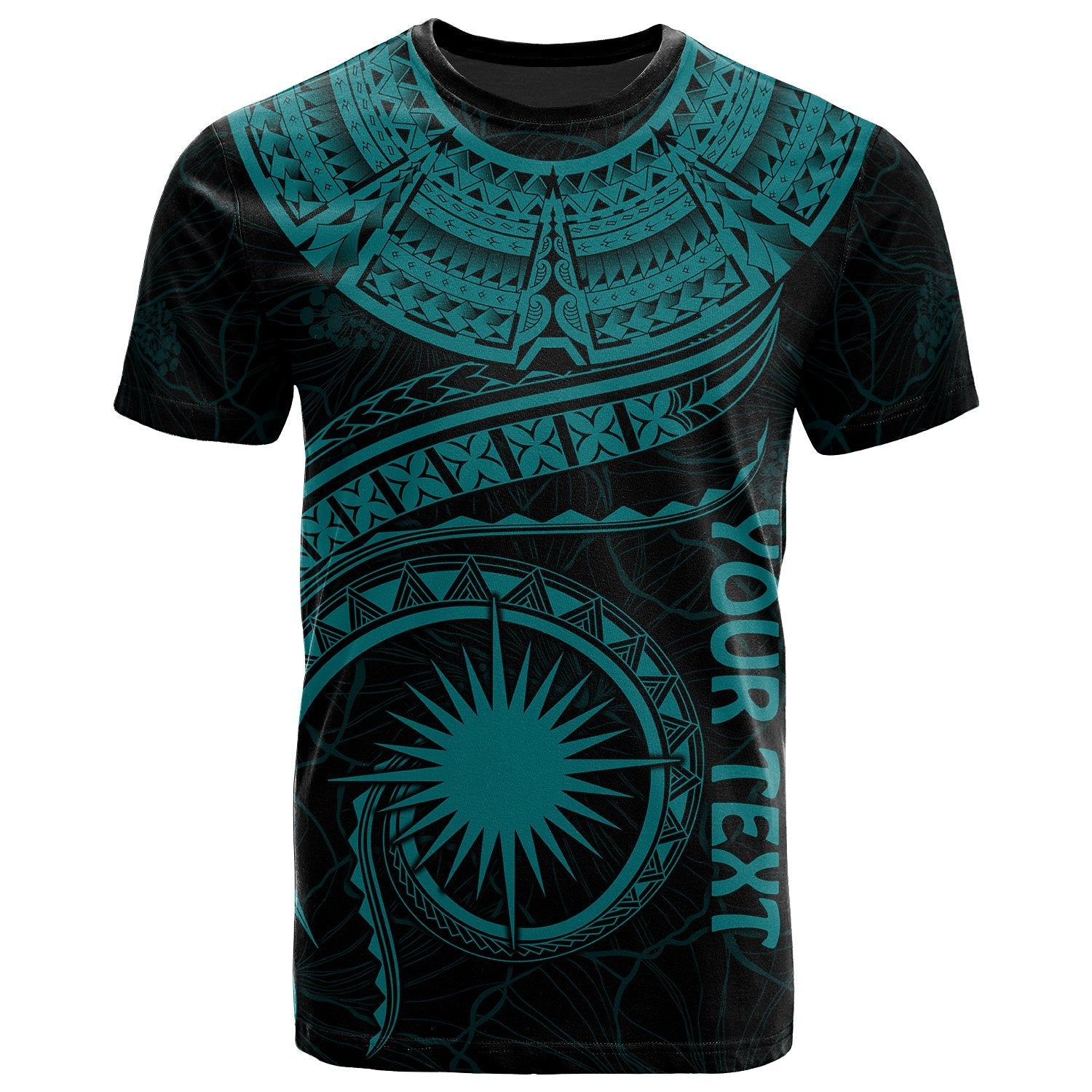 Marshall Islands Polynesian Personalised T Shirt Marshall Islands Waves (Turquoise)