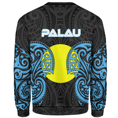Palau Polynesian Custom Personalised Sweater Spirit Style Blue
