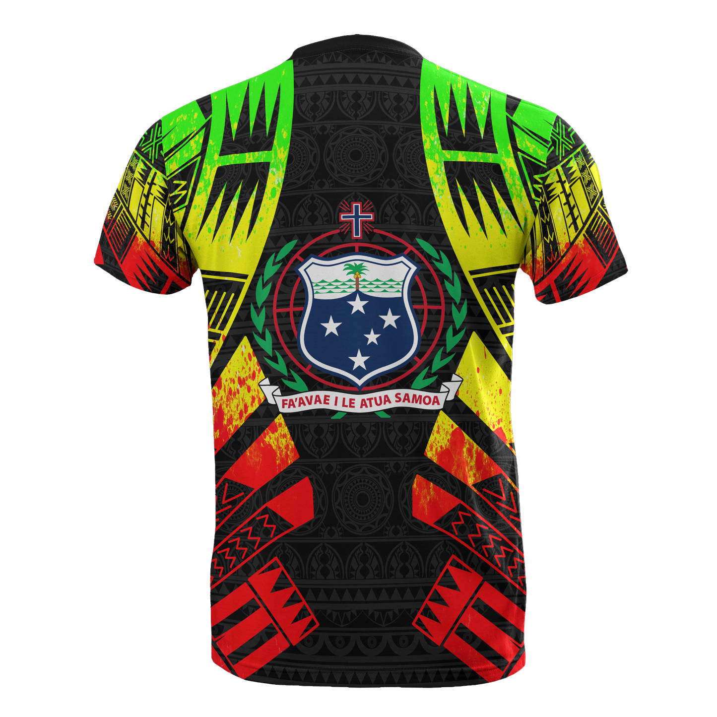 Samoa T - Shirt - Samoa Coat Of Arms Polynesian Tattoo Reggae Style