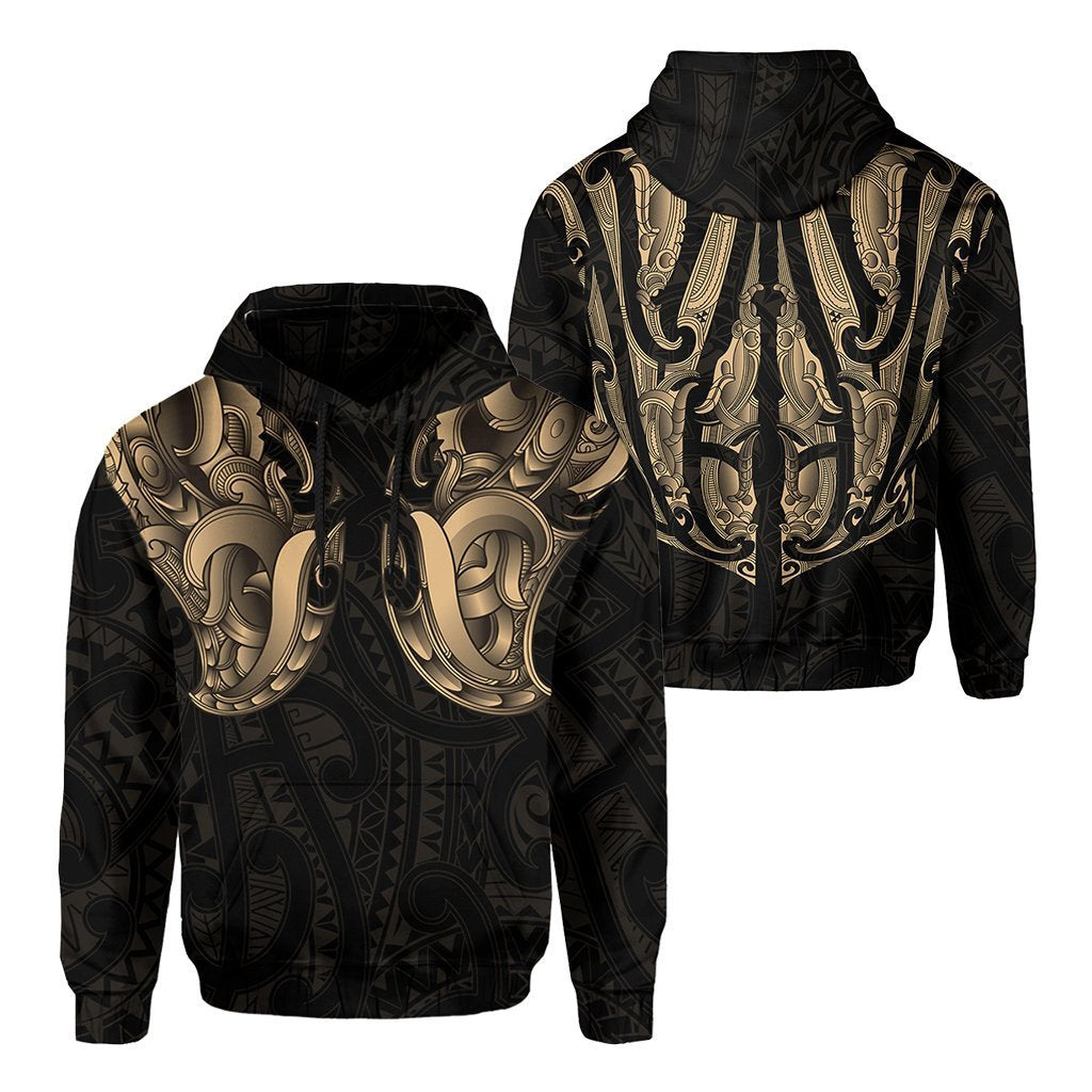 Maori Ta Moko Hoodie New Zealand Gold