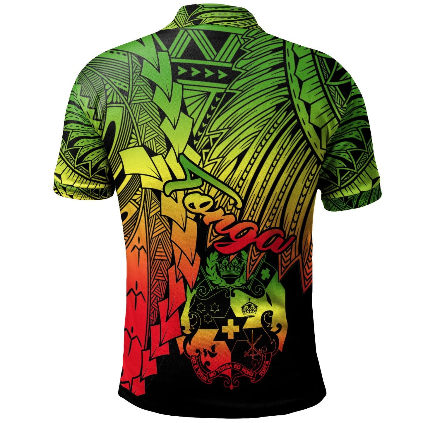 Tonga Polynesian Custom Personalised Polo - Tribal Wave Tattoo Reggae