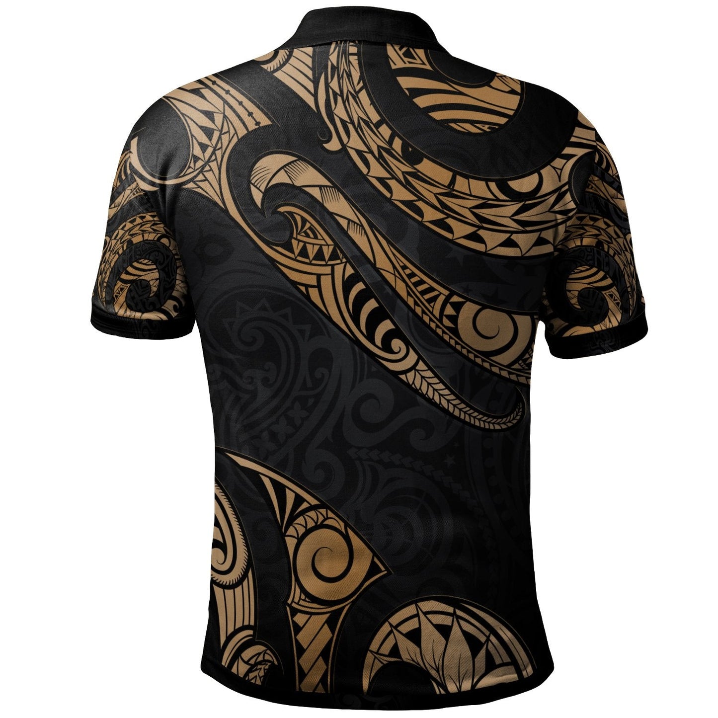 Hawaii Polynesian Custom Personalised Polo Shirt - Poly Tattoo Gold Version